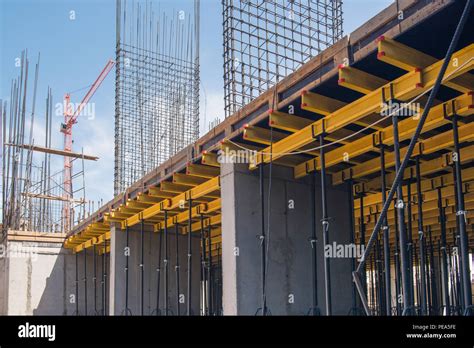 reinforced concrete structures of the building under construction ...