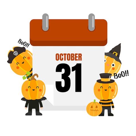 Premium Vector | Halloween calendar with october