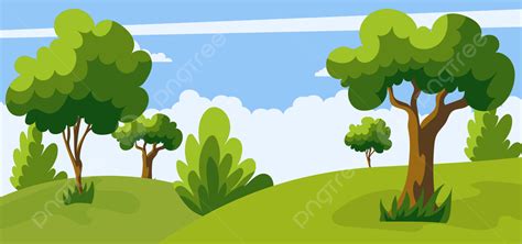 Forest Cartoon Background Vector Design, Wallpaper, Ecology, Banner ...