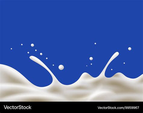 Milk splash on blue background Royalty Free Vector Image