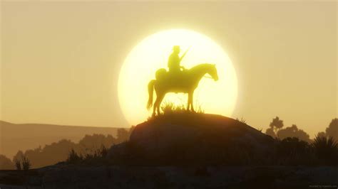 Silhouette Arthur Morgan Sunset Red Dead Redemption 2 Live Wallpaper ...