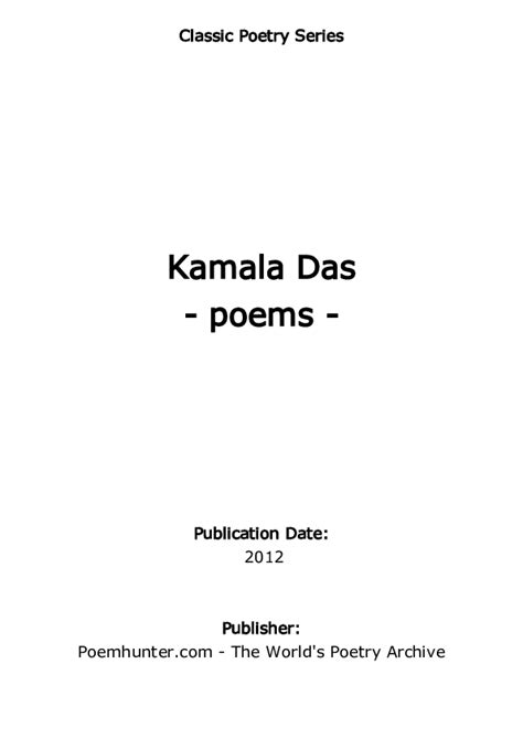 (PDF) Classic Poetry Series Kamala Das -poems | Sidharth Chatterji ...