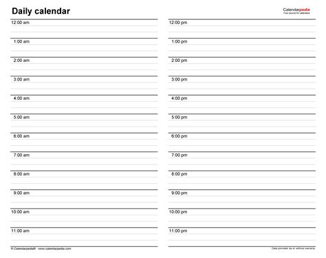 Free Printable Daily Calendar Templates Smartsheet, 59% OFF