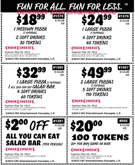 Printable Coupons 2023: Chuck E Cheese Coupons