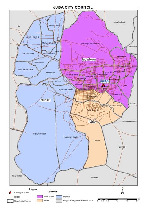 Figure 1. Map showing Juba City Council with it three payams (Juba ...