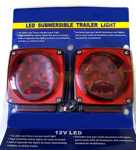 Voyager Tools 12 Volt LED Submersible Trailer Light Kit Waterproof ...