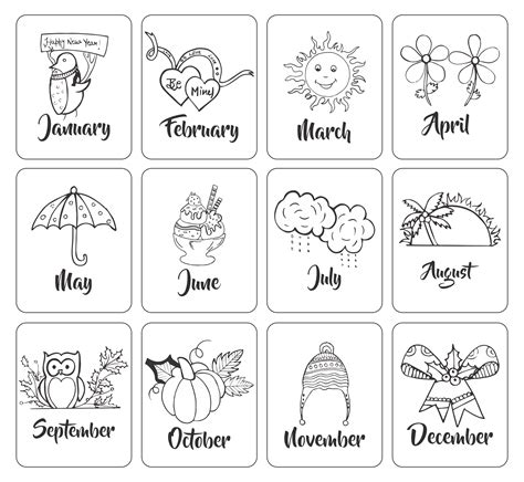 10 Best Free Printable Months Of The Year Chart | Months in a year ...