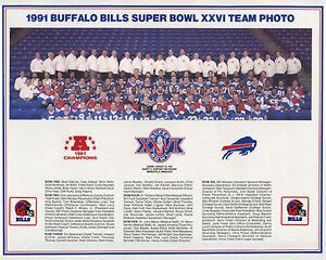 1991 BUFFALO BILLS NFL SUPER BOWL 26 8X10 TEAM PHOTO