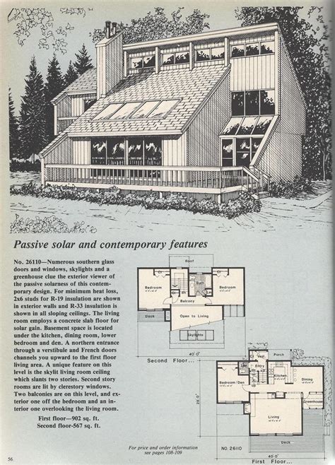 Contemporary Passive Solar | Vintage house plans, Solar house plans ...