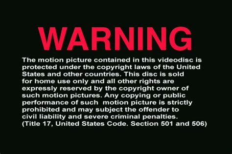 FBI warnings should prevent unauthorized duplication, not proliferate ...