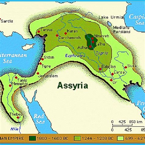 The Assyrian Empire during various phases of its history | Download ...