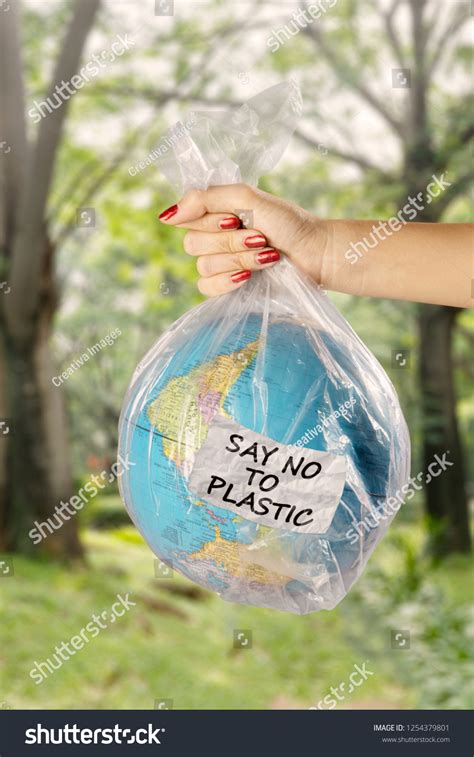 Concept Save Earth Plastic Waste Pollution Stock Photo 1254379801 ...