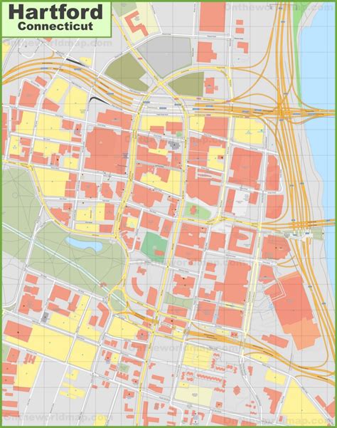 Hartford downtown map - Ontheworldmap.com