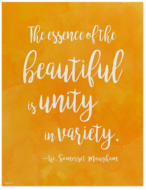 Unity in Variety - W. Somerset Maugham Diversity Quote Poster. Fine Art ...