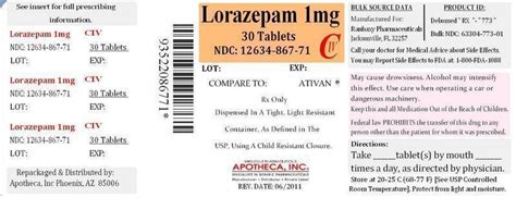 Lorazepam (Apotheca, Inc): FDA Package Insert, Page 2