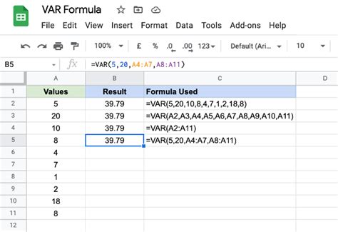 How to use the VAR formula in Google Sheets - Sheetgo Blog