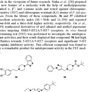 Examples of piperazine derivatives as messy drugs. | Download ...