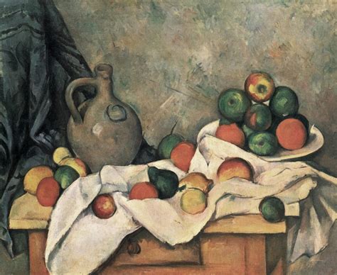 Jug, Curtain and Fruit Bowl by Paul Cezanne | FieryArt