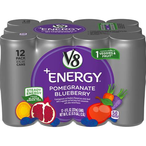 V8 +Energy, Healthy Energy Drink, Natural Energy from Tea, Pomegranate ...