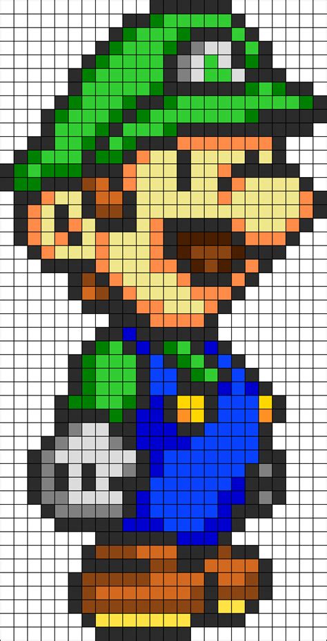 Luigi Perler Bead Pattern | Bead Sprites | Characters Fuse Bead Patterns