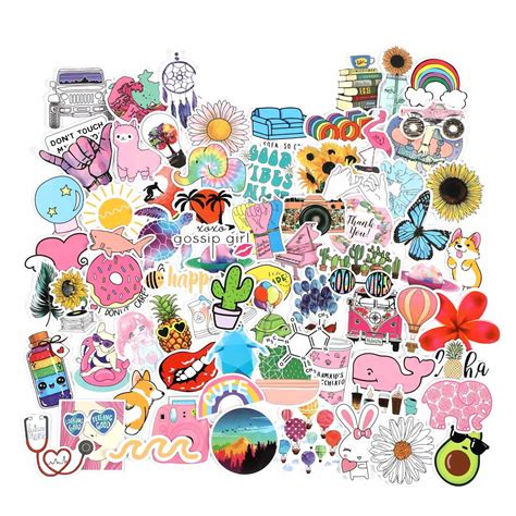 Buy 100pcs Trendy Water Bottle Stickers Pack, Vinyl Waterproof Cute ...