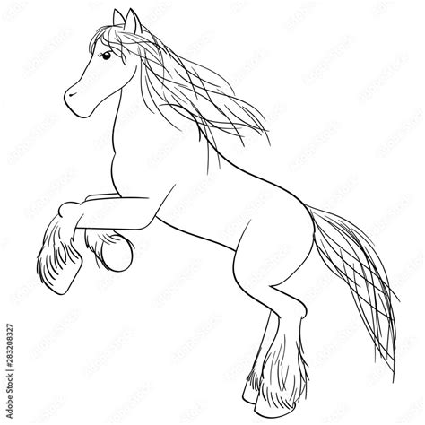 Clydesdale Horse Outline Stock Vector | Adobe Stock