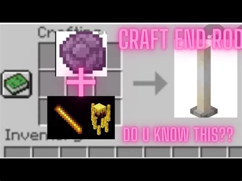 YOU CAN CRAFT END ROD USING THIS RECIPE 😳🤯!!DO YOU KNOW THIS!! - YouTube