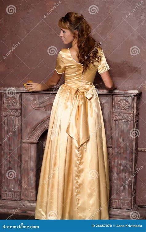 Beautiful Girl in Golden Dress Stock Photo - Image of disco, exotic ...