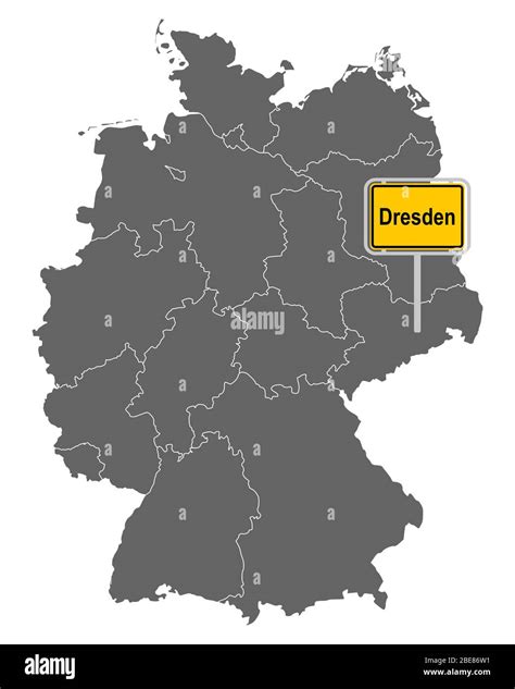 Map of Germany with road sign of Dresden Stock Photo - Alamy