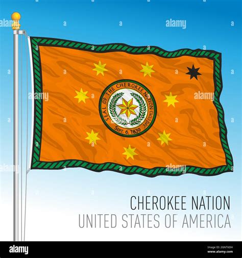 Cherokee Nation flag, United States of America, vector illustration ...