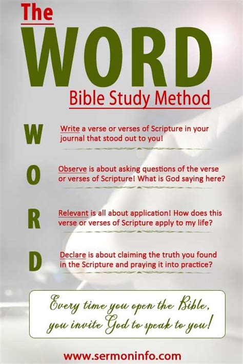 The WORD Bible Study Method | What is the WORD Bible Study Method ...