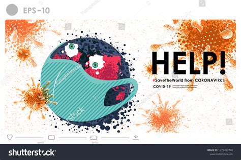 Save World Coronavirus Illustration Concept Earth Stock Vector (Royalty ...