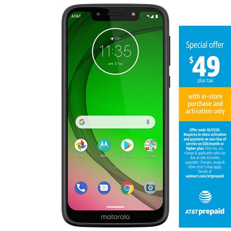 AT&T PREPAID Motorola moto g7 Play 32GB Prepaid Smartphone, Deep Indigo ...