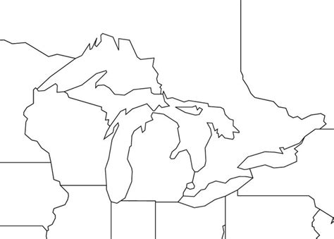 Great Lakes Outline Map - Worldatlas.com | Great lakes map, Lake map ...