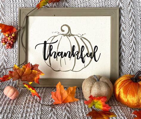 Thanksgiving Decor Fall Decor Thankful Pumpkin Thanksgiving Farmhouse ...