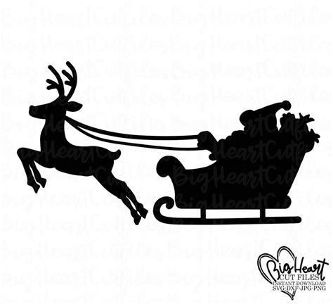 Christmas Sleigh SvgSanta With Reindeer SvgSantas Sleigh image 0 ...