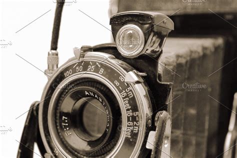 Vintage camera featuring analog, antique, and background | Vintage ...