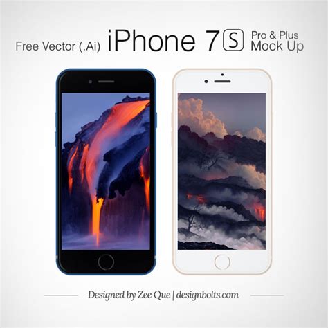 Free Vector Apple iPhone 7 S Plus & Pro Mockup in Ai & EPS