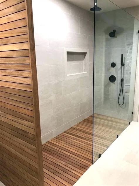 Wood Shower Walls Fixer Upper Teak Project Floor 3 | Teak shower floor ...