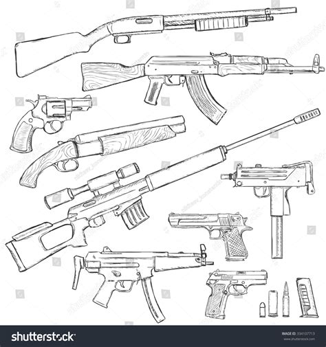 2,892 Shotgun Drawing Images, Stock Photos & Vectors | Shutterstock