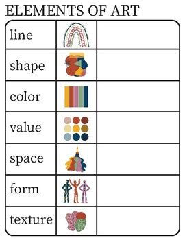 Elements of Art and Principles of Design Worksheet by Rebecca Barron