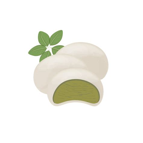 Japanese Mochi Illustration Logo With Matcha Ice Cream Filling 25275478 ...