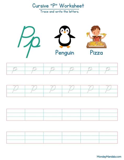 10 Cursive P Worksheets (Free Letter Writing Printables)