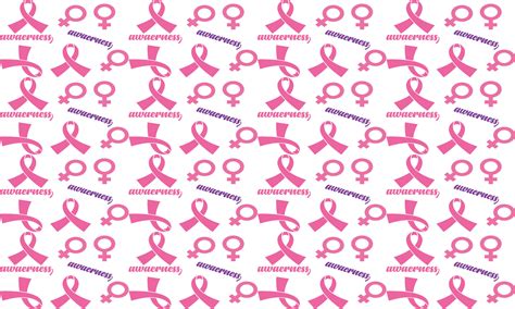 Breast cancer awareness month symbol emblem seamless pattern. vector ...