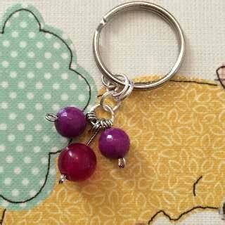 Cherry and purple quartz keyring - Conscious Crafties