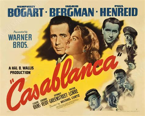 Casablanca Movie Poster Vintage Movie Poster 1942 Poster Film | Etsy