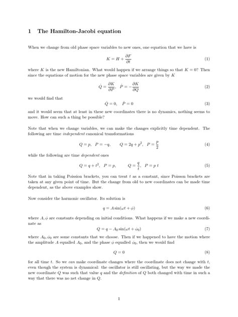 An introduction to the Hamilton Jacobi Equation | Hamiltonian Mechanics ...