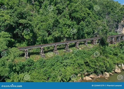 Death Railway Bridge, Siam Burma Railway, in Kanchanaburi, Thailand ...