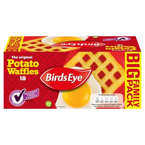 Birds Eye The Original 18 Potato Waffles 1.02kg Potato Waffles, Food ...