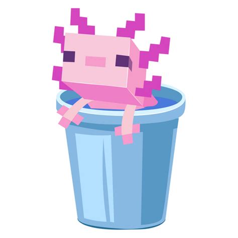 Minecraft Axolotl in Bucket Sticker | Minecraft drawings, Minecraft ...